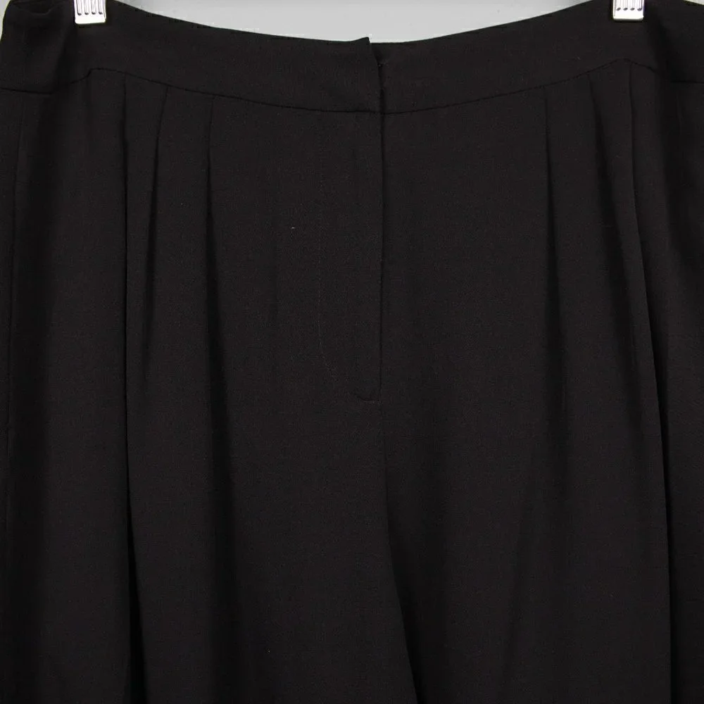 Kate Spade black 100% silk fluid culottes shorts-10